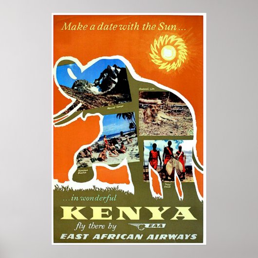 Kenya, Africa, make a date with a sun, travel ポスター (正面)