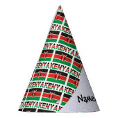 Kenya and Kenyan Flag Tiled with Your Name パーティーハット (左)