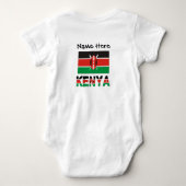 Kenya and Kenyan Flag Tiled with Your Name ベビーボディスーツ (裏面)