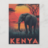 Kenya Elephant vintage ポストカード (正面)
