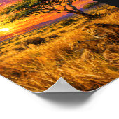 Kenya: Fiery Sunset Safari Art Souvenir ポスター (角)