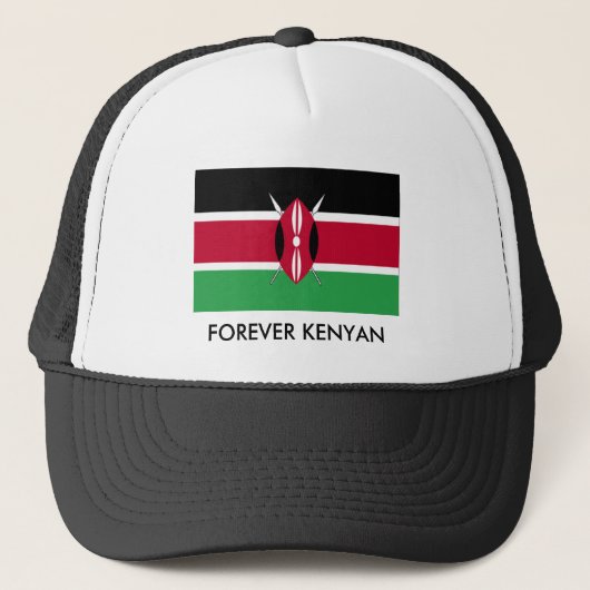kenya_flag02の永久にケニア人 キャップ (正面)