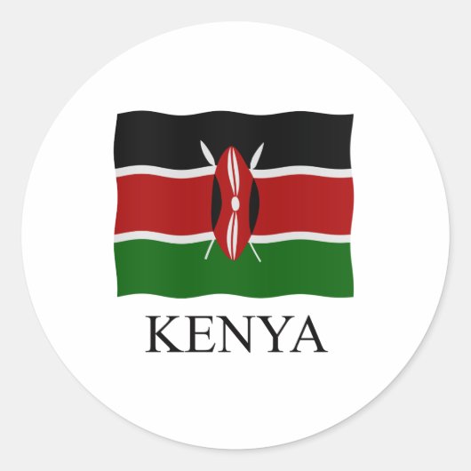 Kenya flag ラウンドシール (正面)