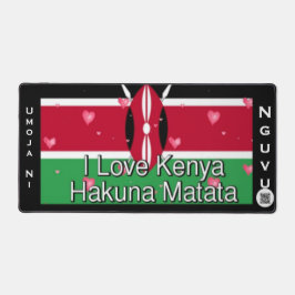 Kenya Flag Umoja ni Nguvu | Red Green Black Patrio デスクマット