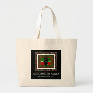 Kenya Hakuna Matataへようこそ ラージトートバッグ