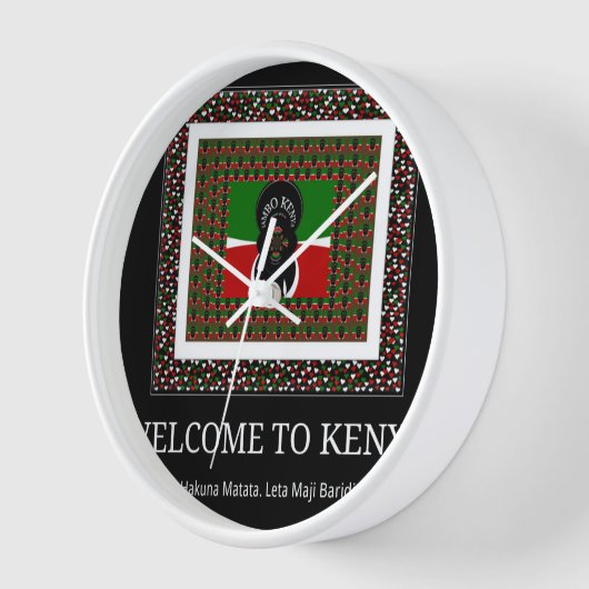 Kenya Hakuna Matataへようこそ 壁時計 (傾斜)