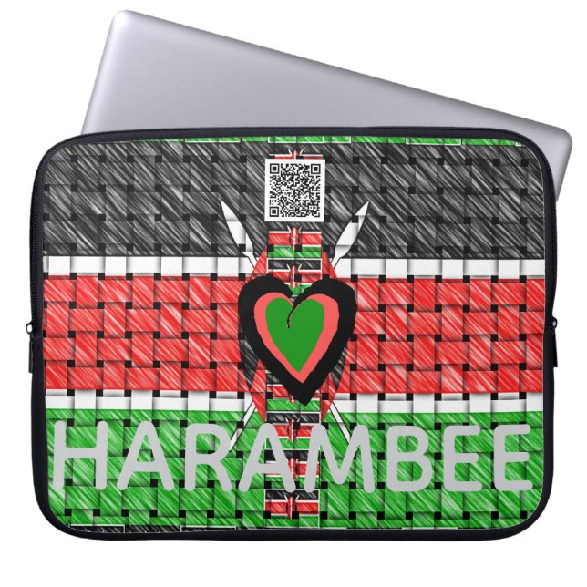 Kenya Heritage Harambee Pulling together | Heart W ラップトップスリーブ (正面)