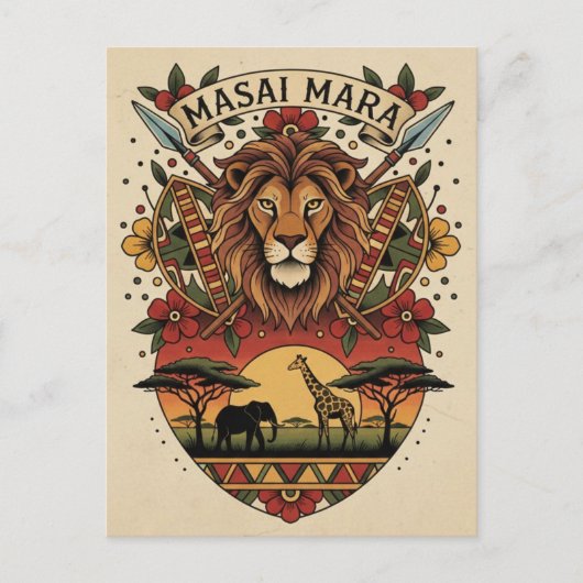 Kenya Masai Mara ポストカード (正面)