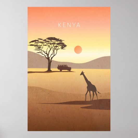 Kenya Minimal Travel Poster ポスター (正面)