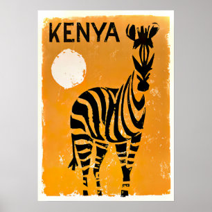 Kenya Retro Vintage Travel Poster ポスター