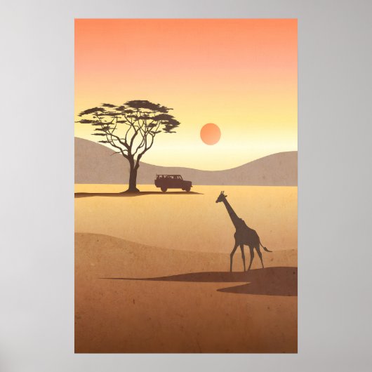 Kenya Safari Nursery Poster ポスター (正面)