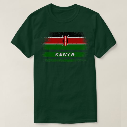 Kenya Vintage Flags Design Nairobi Gift Tシャツ (デザイン正面)