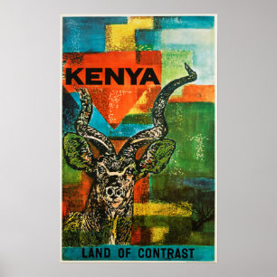 Kenya Vintage Travel Poster ポスター