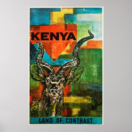 Kenya Vintage Travel Poster ポスター (正面)