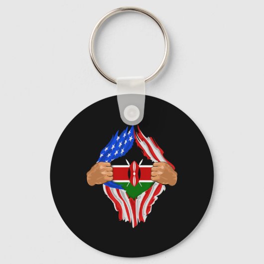 Kenyan Blood Inside Me Kenya Flag Gift  キーホルダー (正面)