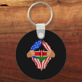Kenyan Blood Inside Me Kenya Flag Gift  キーホルダー (正面)