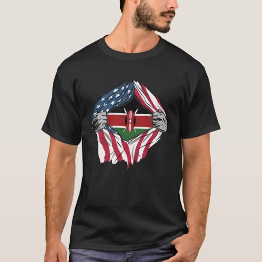 Kenyan Blood Inside Me  Kenya Flag Tシャツ (正面)