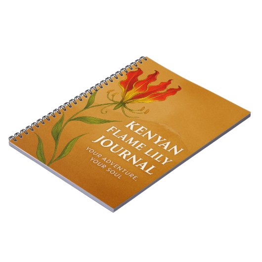 Kenyan Flame Lily Journal – Soulful Notebook  ノートブック (左側)