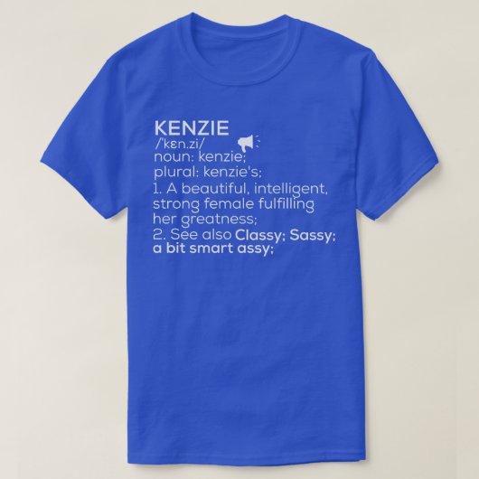 Kenzie名Kenzie定義Kenzie女性名K Tシャツ (デザイン正面)
