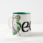 Keoghのケルト族のドラゴンのマグ ツートーンマグカップ (正面左)