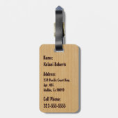 Keokeaのビーチのフェイクな木製のサーフボードの荷物のラベル ラゲッジタグ (裏面縦)