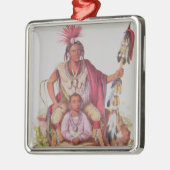 Keokukか「用心深いキツネ」、Sauksの責任者 メタルオーナメント (左)