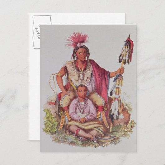 KeokukまたはWatchfulキツネのチーフ、ザークのチーフ ポストカード (正面/裏面)