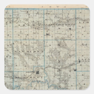 Keokuk郡、アイオワ州の地図 スクエアシール