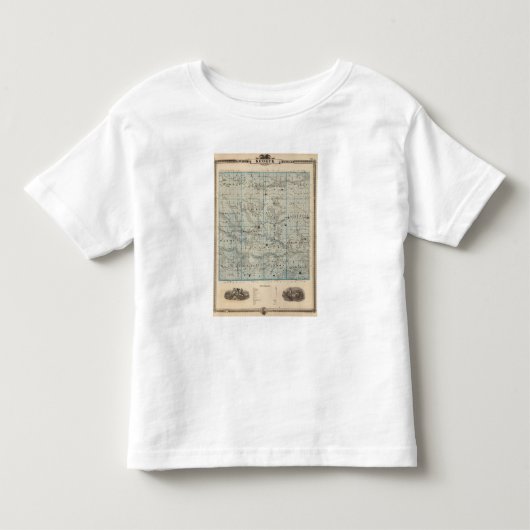 Keokuk郡、アイオワ州の地図 トドラーTシャツ (正面)