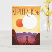 Kepler-16b: Binary Solar Sunset Fine Art Space カード (黄色い花)