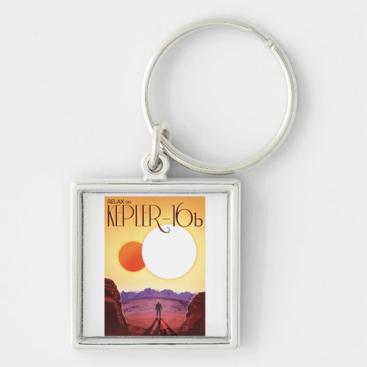 Kepler-16b: Binary Solar Sunset Fine Art Space キーホルダー (正面)