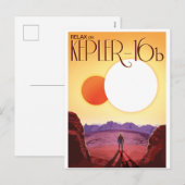 Kepler-16b: Binary Solar Sunset Fine Art Space シーズンポストカード (正面/裏面)