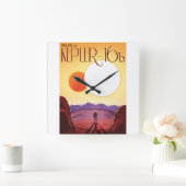 Kepler-16b: Binary Solar Sunset Fine Art Space スクエア壁時計 (ホーム)