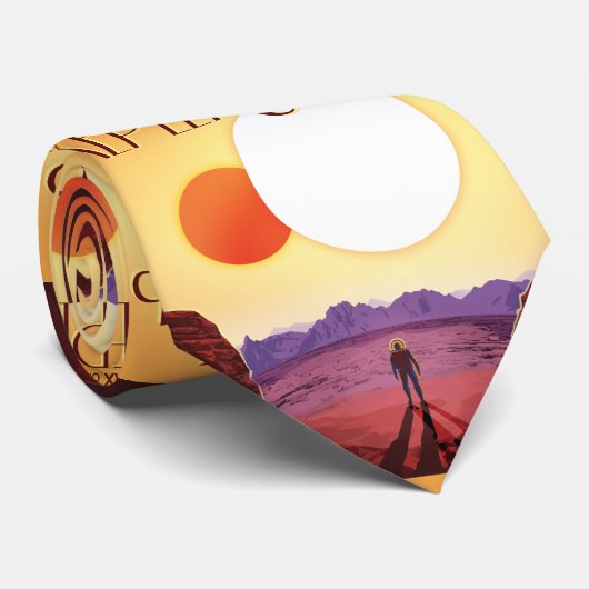 Kepler-16b: Binary Solar Sunset Fine Art Space ネクタイ (ロール)