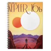 Kepler-16b: Binary Solar Sunset Fine Art Space ノートブック (正面)