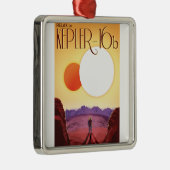 Kepler-16b: Binary Solar Sunset Fine Art Space メタルオーナメント (右)