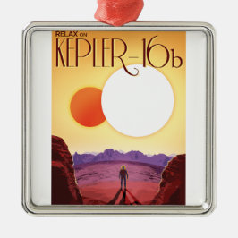 Kepler-16b: Binary Solar Sunset Fine Art Space メタルオーナメント