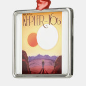 Kepler-16b: Binary Solar Sunset Fine Art Space メタルオーナメント (左)