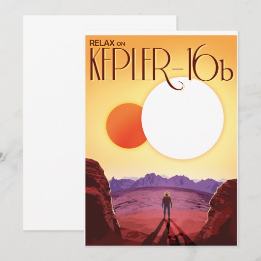 Kepler-16b: Binary Solar Sunset Fine Art Space 招待状 (正面/裏面)