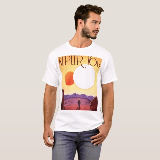 Kepler-16b: Binary Solar Sunset Fine Art Space Tシャツ (正面フル)