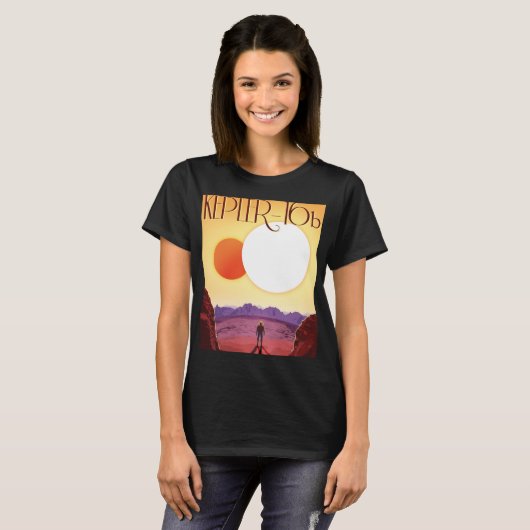 Kepler-16b: Binary Solar Sunset Fine Art Space Tシャツ (正面フル)