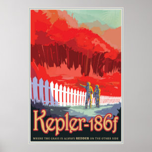 Kepler-186 f -草がより赤い常にところ ポスター