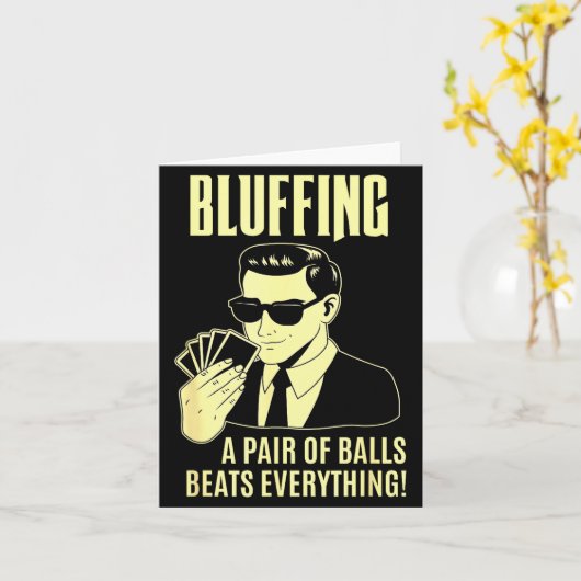 Ker Player Texas Hold'em Night - Bluffing Funny Ke カード (黄色い花)