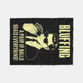 Ker Player Texas Hold'em Night - Bluffing Funny Ke フリースブランケット (正面(横))