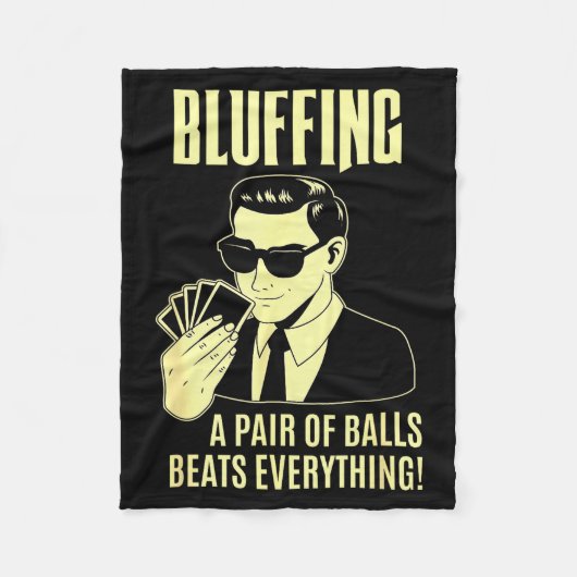 Ker Player Texas Hold'em Night - Bluffing Funny Ke フリースブランケット (正面)