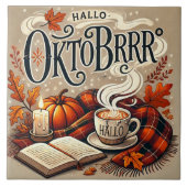 Keramikfliese „Hallo Oktobrrr“ – Herbstliche Deko タイル (正面)