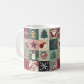 Keramische mok met kerstpatchworkthema コーヒーマグカップ (正面左)