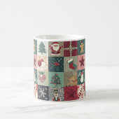 Keramische mok met kerstpatchworkthema コーヒーマグカップ (中央)