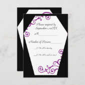 Kerandaアイボリー（紫） RSVPカード (正面/裏面)