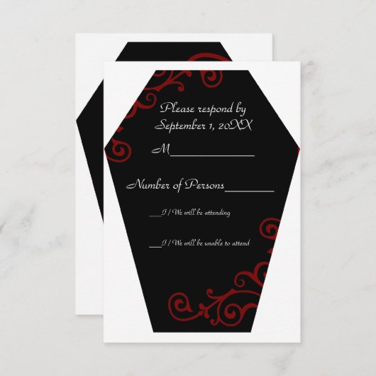 Keranda Ebony （赤） RSVPカード (正面/裏面)
